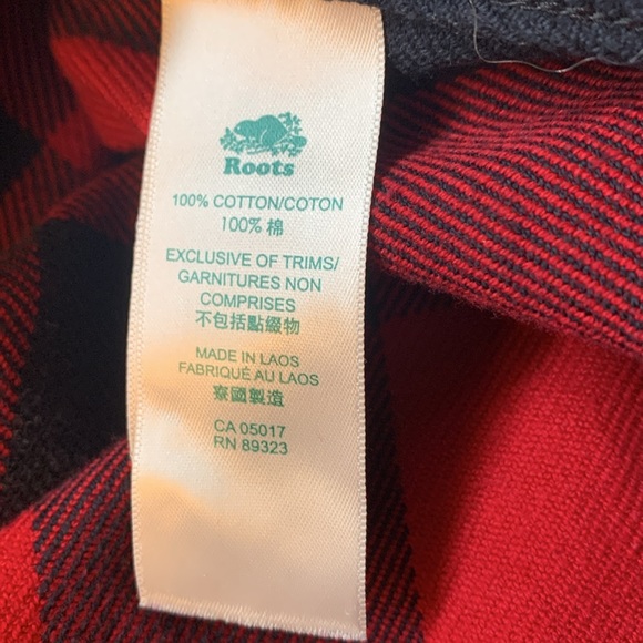 Roots buffalo plaid cotton heavy flannel shirt w elbow patches EUC - Picture 8 of 9